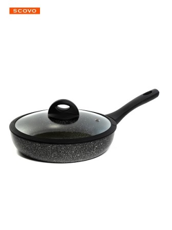 Сковорода Scovo Hi-Black HB-009, 24 см, стеклянная крышка 