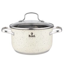 Кастрюля RASHEL Стефани R-407в 4,7л нерж, ст.крышка, покрытие антипригарное гранитное, индукция