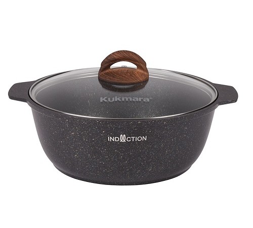 Кастрюля-жаровня Kukmara Granit Ultra Induction жгои41а, 4 л, антипригарное покрытие Кастрюля-жаровня Kukmara Granit Ultra Induction жгои41а, 4 л, антипригарное покрытие