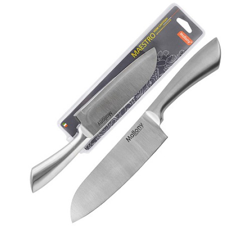 Нож кухонный Mallony MAESTRO MAL-01M сантоку 17 см, цельнометаллический