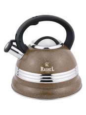 Чайник RASHEL M-7905 3,2л, нерж. сталь, со свистком, коричневый