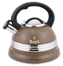 Чайник RASHEL M-7905 3,2л, нерж. сталь, со свистком, коричневый