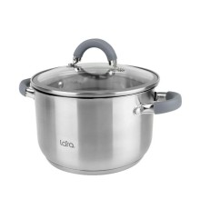 Кастрюля LARA КАЛИПСО LR02-275 5.1л, капсул.индук, крышка стекл