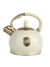 Чайник RASHEL М-7130 3л, нерж. сталь, свисток, кремовый