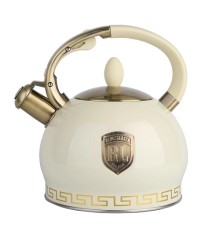 Чайник RASHEL М-7130 3л, нерж. сталь, свисток, кремовый