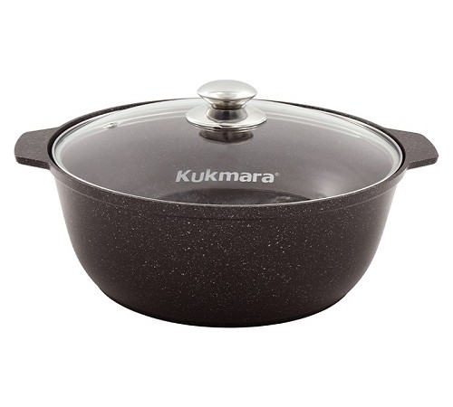 Кастрюля-жаровня Kukmara Мраморная жмк528а, 5 л, антипригарное покрытие Кастрюля-жаровня Kukmara Мраморная жмк528а, 5 л, антипригарное покрытие