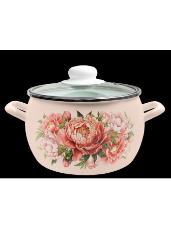 Кастрюля 2л С-4210САП2/4Жм Букет Пионов, Новинка