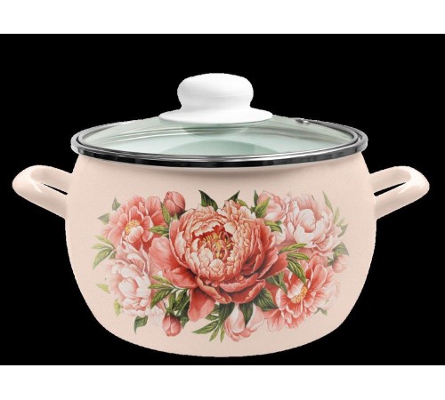 Кастрюля 2л С-4210САП2/4Жм Букет Пионов, Новинка