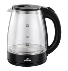Чайник Добрыня DO-1254 черный, 1,8л, 1,8кВт