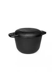 Кастрюля чугунная ГАРДАРИКА 1303-4 3л, 20см, с крышкой-сковородой