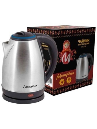 Чайник Матрёна MA-001 голубой 1,8л, 1,5кВт, нерж.
