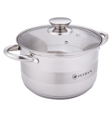 Кастрюля ZEIDAN Z-501075 5,1л, стекл.крыш, нерж.сталь