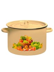 Кастрюля эмалированная 4,5 л, Стальэмаль 1с17с, Сентябрь, кремовый