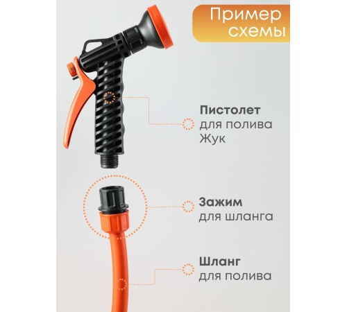 Цанговый зажим Жук 1/2 для систем полива