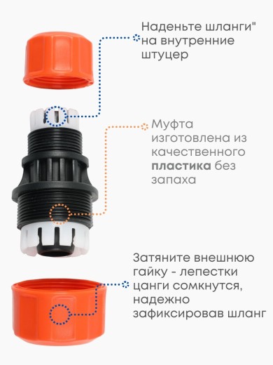 Муфта соединительная для шлангов Жук 1/2-3/4  