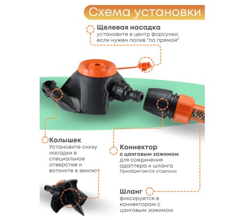 Насадка дождевальная Жук под коннектор с опорой 5784-00