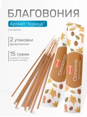 Благовония HEM Масала (Masala) прямоугольник Cinnamon Корица, 2 упаковки по 15 грамм