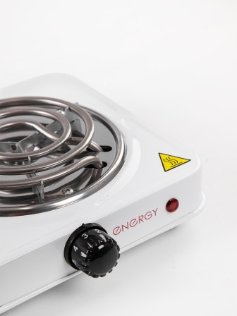 Электрическая плитка ENERGY EN-902, 1 конфорка, ТЭН, белая, 1 кВт