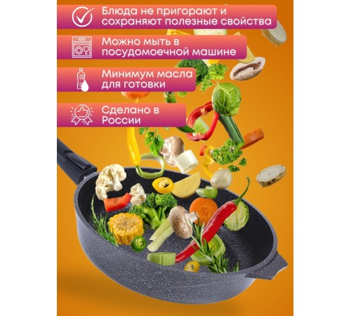 Сковорода ГранитStar InductionPro 28см съем.ручка 028803И Сковорода ГранитStar InductionPro 28см съем.ручка 028803И