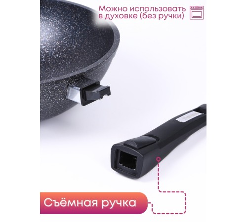 Сковорода-ВОК Гранит star 078803 28см,АП,съем.ручка