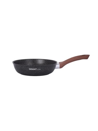 Сковорода с ручкой, со стеклянной крышкой Kukmara Granit Ultra сго241а, 24 см, антипригарное покрытие