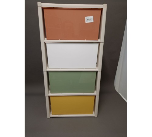 Уценка 25-2021 Комод пластиковый Альтернатива Колорит M7838, 4 секции, цветной