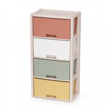 Уценка 25-2021 Комод пластиковый Альтернатива Колорит M7838, 4 секции, цветной