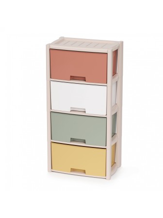 Уценка 25-2021 Комод пластиковый Альтернатива Колорит M7838, 4 секции, цветной