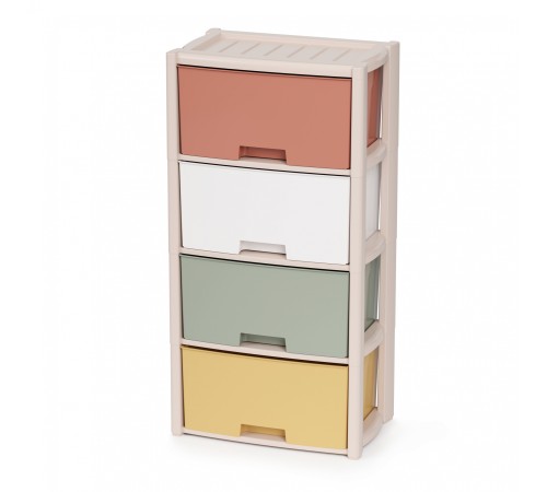 Уценка 25-2021 Комод пластиковый Альтернатива Колорит M7838, 4 секции, цветной