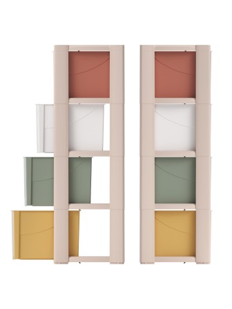 Уценка 25-2021 Комод пластиковый Альтернатива Колорит M7838, 4 секции, цветной