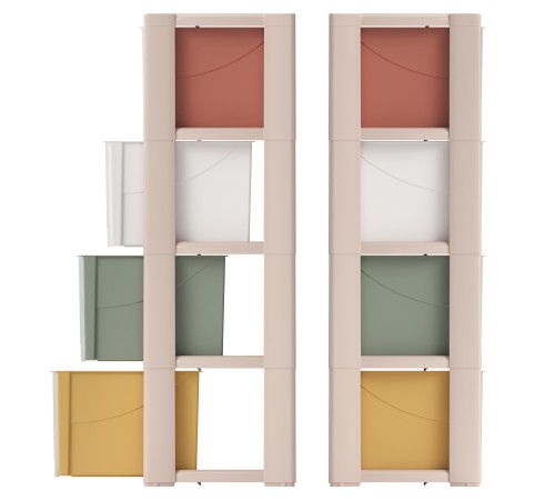 Уценка 25-2021 Комод пластиковый Альтернатива Колорит M7838, 4 секции, цветной