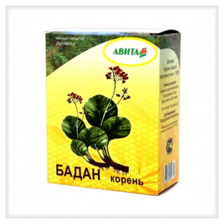 Бадан корень "Авита" 50 г при колитах, туберкулезе, пневмонии, ларингитах, головных болях
