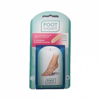 Пластырь мозольный гидроколлоидный Foot Expert 6 штук на стопу 2 см х 6 см размер S