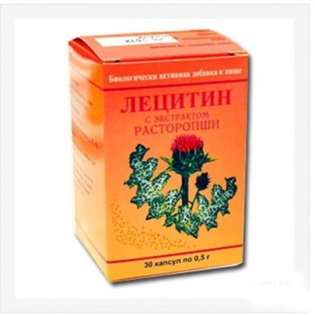 Капсулы Лецитин с экстрактом расторопши, для печени, 30 капс.х0, 5 г