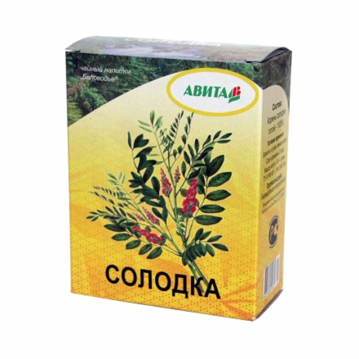 Солодка "Авита" 50 г смягчает кашель, применяется при язвенной болезни желудка