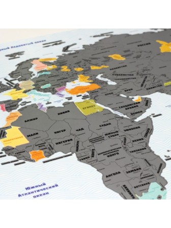 Большая скретч-карта мира True Map Plus Silver