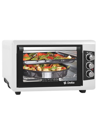 Духовка электрическая настольная DELTA D-0550 с таймером, 55 л, 1.5 кВт, белый