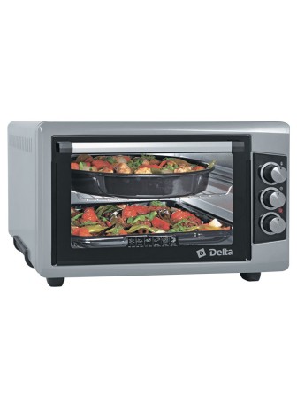 Духовка электрическая настольная DELTA D-0550 с таймером, 55 л, 1.5 кВт, серый