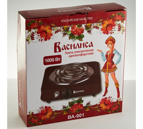 Настольная электроплитка ВАСИЛИСА ВА-901, 1 конфорка, бежевая