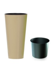 Садовое кашпо для цветов TUBUS SLIM SHINE DTUS300S-7502U кофе 2 предмета 15 и 27 л