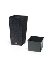 Садовое кашпо для цветов RATO SQUARE DRTS400-S433 антрацит 2 предмета 37 и 91,5 л