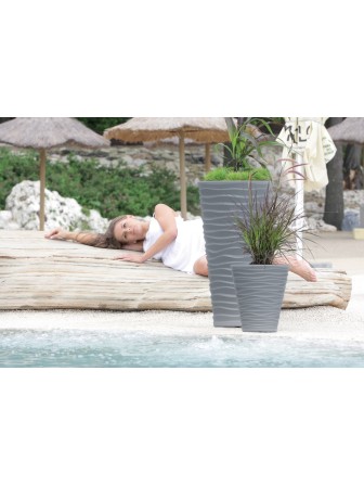 Садовое кашпо для цветов SAND SLIM DPSA400-S433 антрацит 2 предмета 18 и 45 л