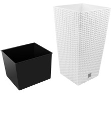 Садовое кашпо для цветов RATO SQUARE DRTS400-S449 белый 2 предмета 37 и 91,5 л