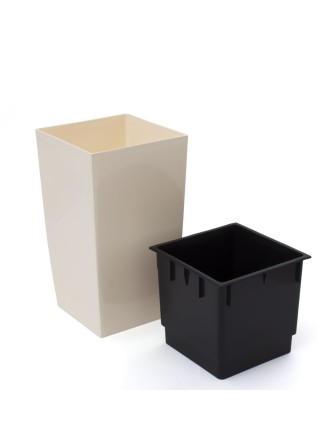 Садовое кашпо для цветов COUBI SQUARE HIGH DUW290-CY728 кремовый 2 предмета 19 и 30 л