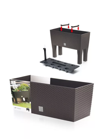 Садовое кашпо для цветов с автополивом RATO CASE HIGH DRTC800H-7529U мокко 2 предмета 72 л