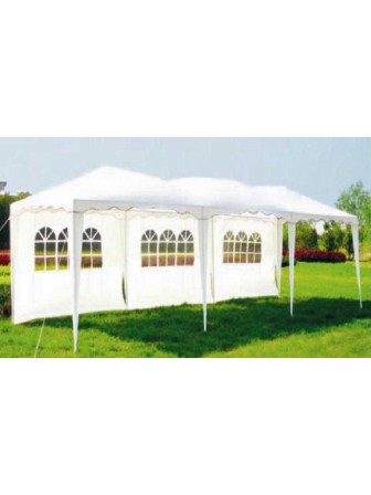 Садовый тент шатер-беседка Green Glade 1060 белый с окнами, 27 кв./м 