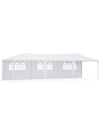 Садовый тент шатер-беседка Green Glade 1060 белый с окнами, 27 кв./м 