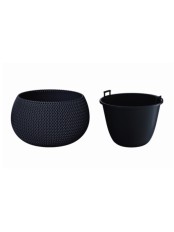 Садовое кашпо для цветов SPLOFY BOWL DKSP370-S433 антрацит 2 предмета 9 л