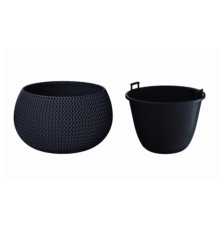 Садовое кашпо для цветов SPLOFY BOWL DKSP370-S433 антрацит 2 предмета 9 л
