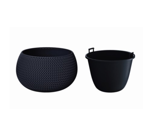 Садовое кашпо для цветов SPLOFY BOWL DKSP370-S433 антрацит 2 предмета 9 л